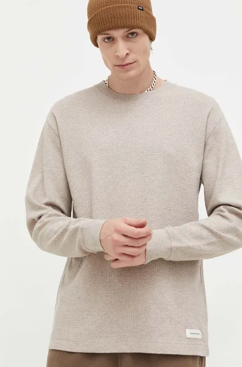 Βαμβακερή μπλούζα Abercrombie & Fitch χρώμα: μπεζ