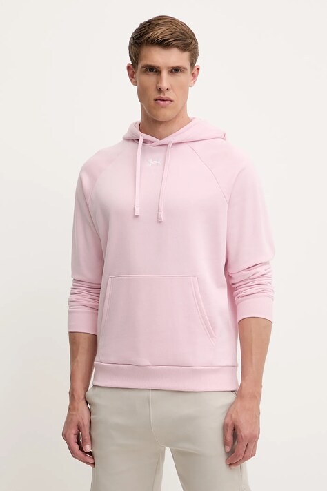 Under Armour bluză Rival Fleece culoarea negru, cu glugă, neted, 1379757