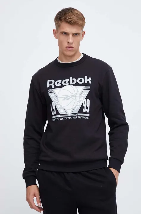 Кофта Reebok Classic Basketball мужская цвет чёрный с принтом