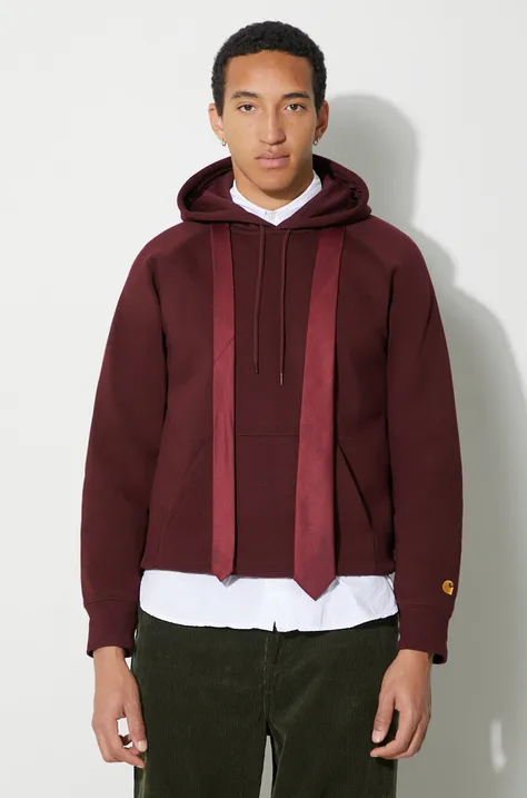 Carhartt WIP sweatshirt men's maroon color