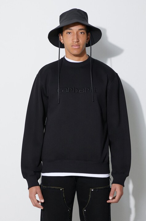 Carhartt WIP bluză bărbați, culoarea negru, cu imprimeu