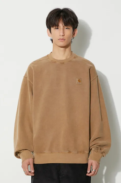 Carhartt WIP cotton sweatshirt men's brown color