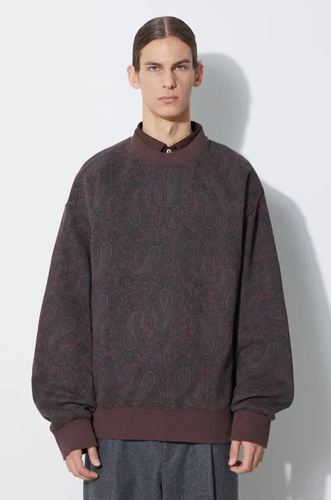 Carhartt WIP bluza bawełniana Paisley Sweatshirt męska kolor brązowy wzorzysta I032431.1U6XX