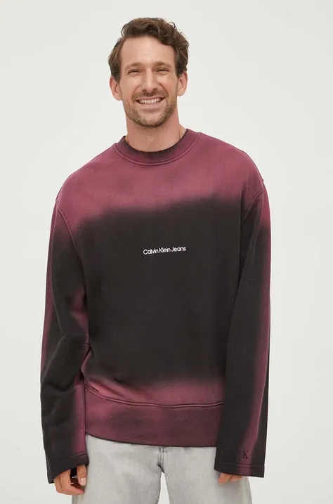 Хлопковая кофта Calvin Klein Jeans мужская цвет чёрный с принтом