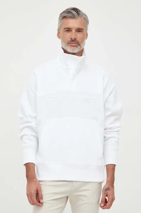 Кофта Calvin Klein Jeans мужская цвет белый однотонная