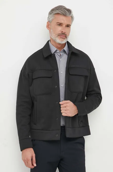 Calvin Klein Jeans rövid kabát férfi, fekete, átmeneti