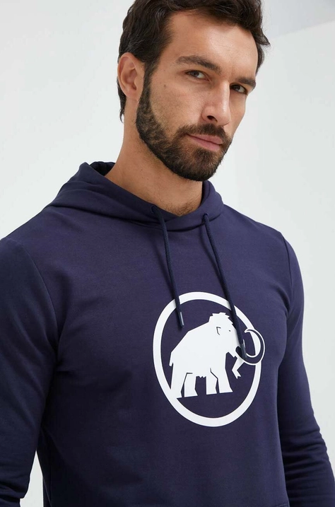 Dukserica Mammut ML Hoody Classic boja: tamno plava, s kapuljačom, s tiskom