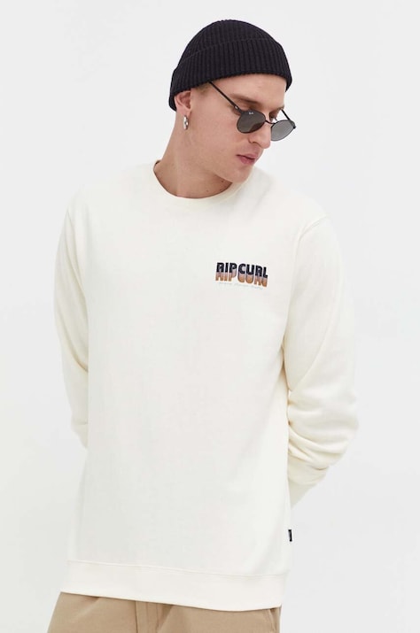 Rip Curl bluza męska kolor beżowy z nadrukiem
