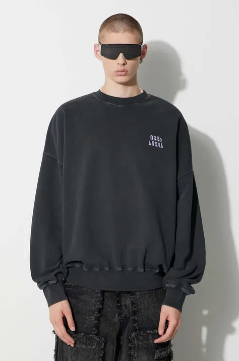 032C cotton sweatshirt men's black color