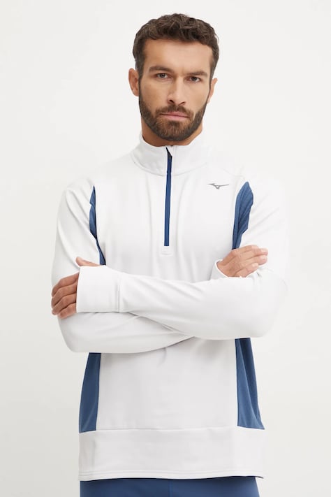 Кофта для бігу Mizuno Warmalite колір сірий однотонна