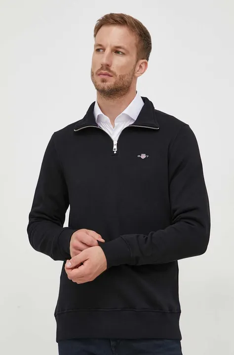 Gant bluza męska kolor czarny z aplikacją