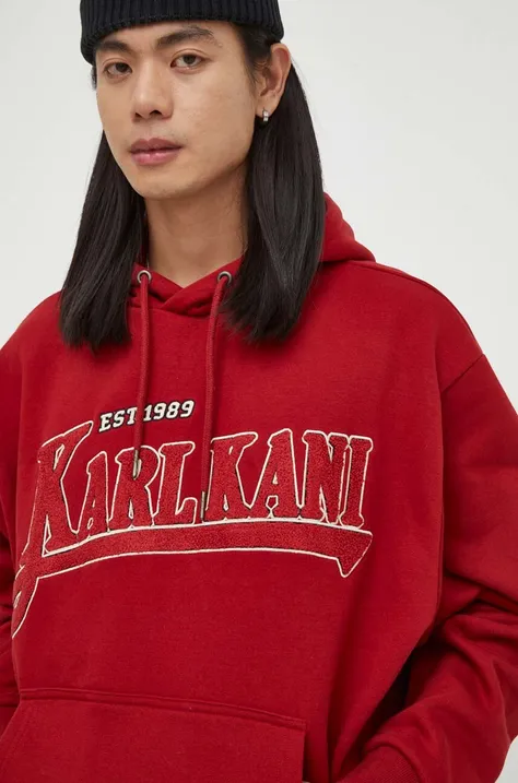 Μπλούζα Karl Kani χρώμα: κόκκινο, με κουκούλα