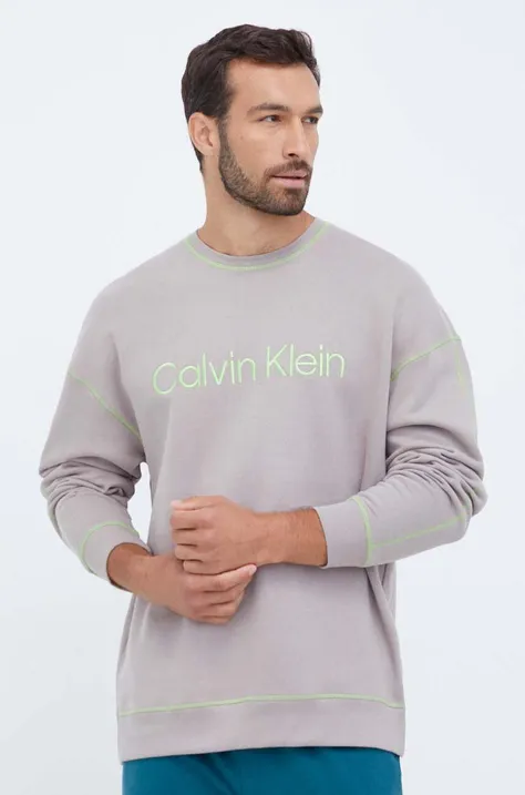 Bavlnená mikina Calvin Klein Underwear šedá farba, s potlačou