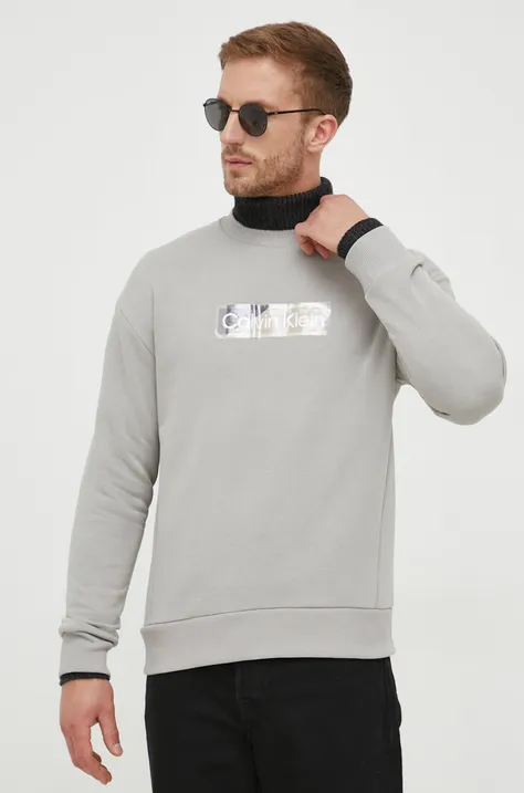 Кофта Calvin Klein мужская цвет серый с принтом