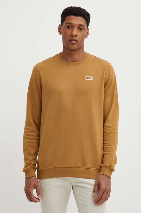 Βαμβακερή μπλούζα Fjallraven Vardag χρώμα: καφέ F87070.232