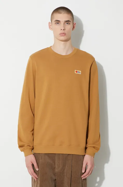 Fjallraven cotton sweatshirt Vardag men's brown color F87070.232
