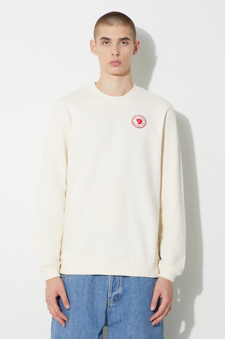 Fjallraven cotton sweatshirt 1960 Logo men's beige color F87163.113