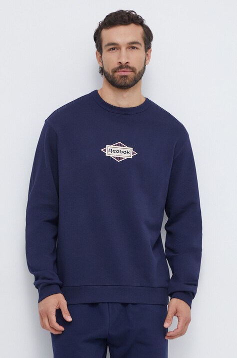 Βαμβακερή μπλούζα Reebok Classic χρώμα: ναυτικό μπλε