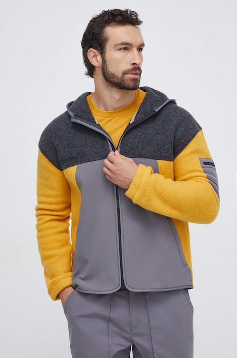Спортивная кофта Smartwool Hudson цвет серый с капюшоном узор