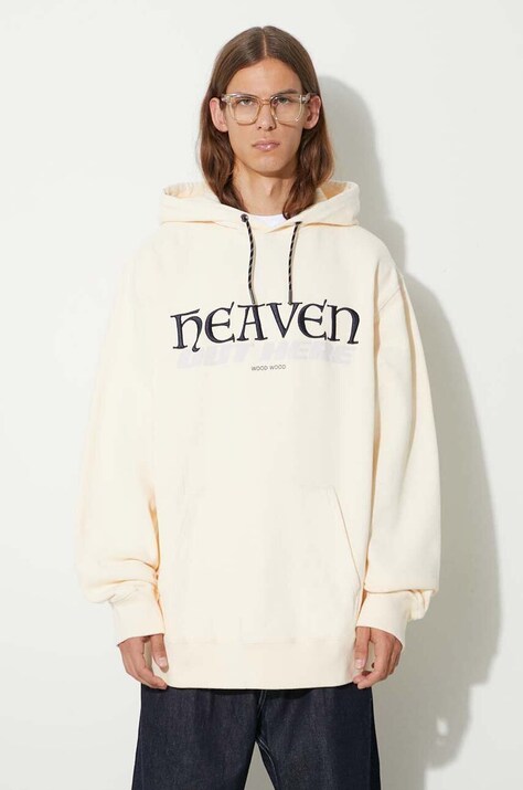 Wood Wood cotton sweatshirt Zeus heaven hoodie men's beige color 12335603.2493