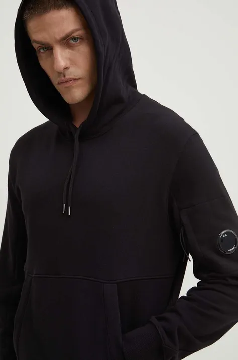 Βαμβακερή μπλούζα C.P. Company χρώμα: μαύρο, με κουκούλα F315CMSS023A005086W