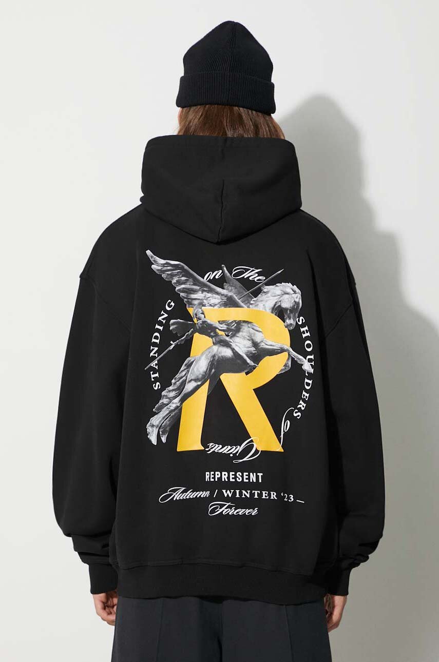 Represent cotton sweatshirt Giants Hoodie men's black color