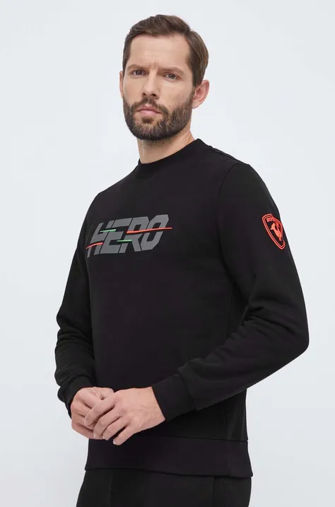 Rossignol bluza bawełniana HERO męska kolor czarny z nadrukiem