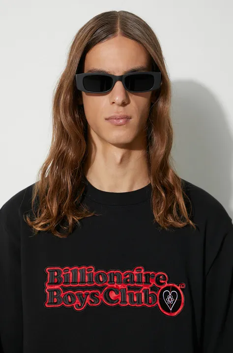 Billionaire Boys Club bluza bawełniana OUTDOORSMAN CREWNECK męska kolor czarny z aplikacją B23338
