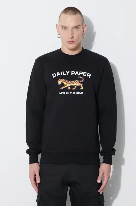 Daily Paper bluza bawełniana Radama Sweater męska kolor czarny z nadrukiem 2321107