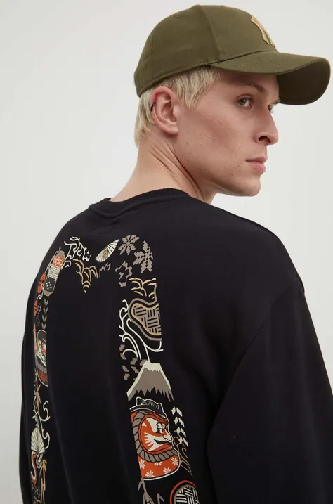 Бавовняна кофта Evisu Kabuki Daicock Printed чоловіча колір чорний з принтом 2EAHTM3SW1080RXCT