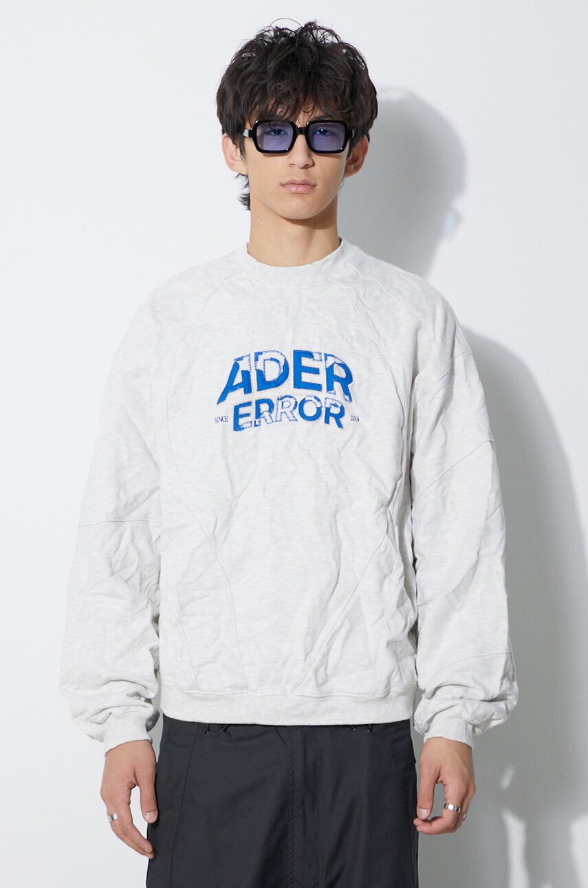 Кофта Ader Error Edca Logo мужская цвет серый меланж BMADFWSW0106