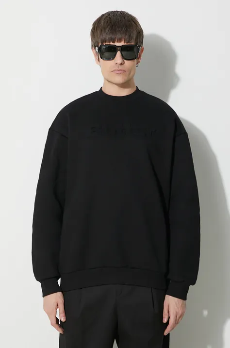 Суичър Butter Goods Embossed Logo Crewneck Sweatshirt в черно с качулка с принт BGQ423D11104