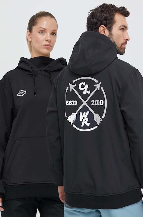 Спортивная кофта Colourwear Est 2010 цвет чёрный с капюшоном с принтом