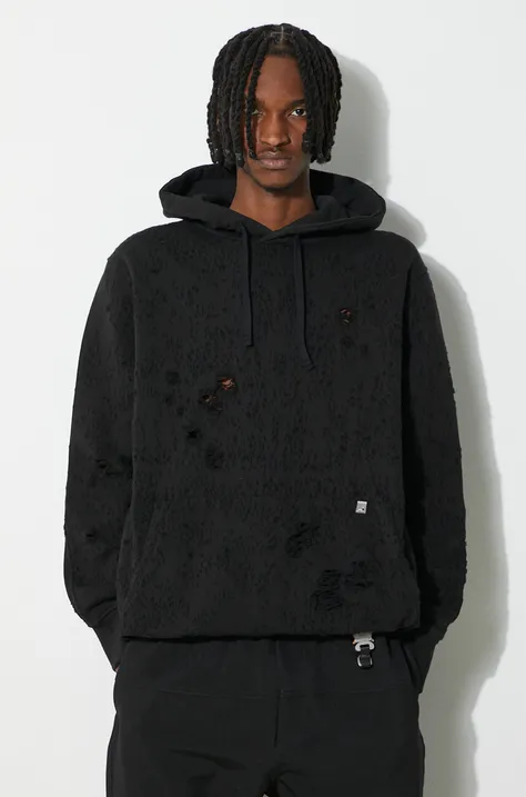 1017 ALYX 9SM cotton sweatshirt black color hooded smooth
