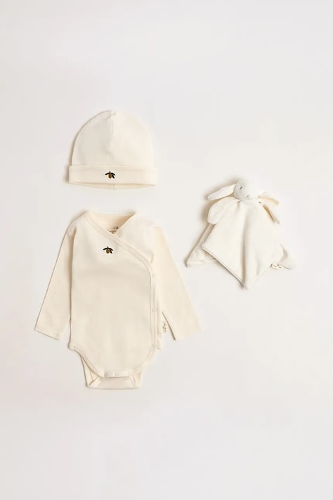 Konges Sløjd Dětská sada bavlněná MATERNITY PACKAGE 3-pack béžová KS6041