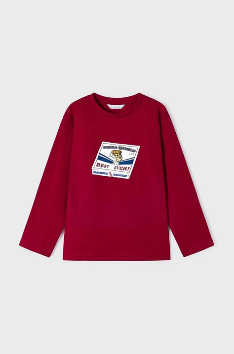 Mayoral longsleeve din bumbac pentru copii culoarea rosu, cu imprimeu