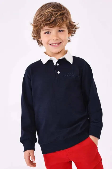 Detské polo tričko Mayoral tmavomodrá farba, jednofarebný