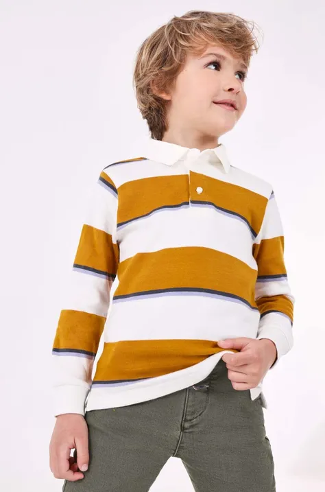 Detské tričko s dlhým rukávom Mayoral oranžová farba, vzorovaný