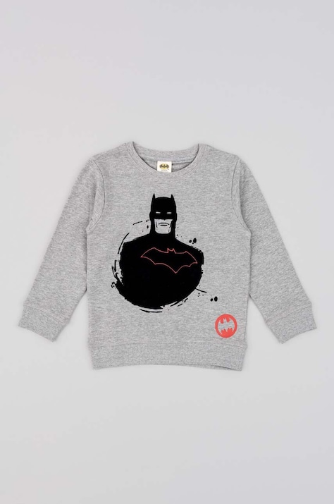 zippy longsleeve din bumbac pentru copii culoarea gri, cu imprimeu