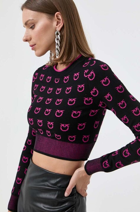 Pinko pulover femei, culoarea negru, light