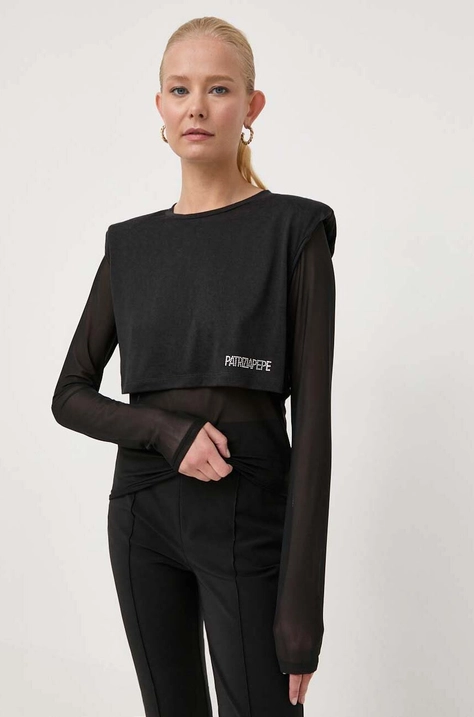 Longsleeve Patrizia Pepe χρώμα: μαύρο