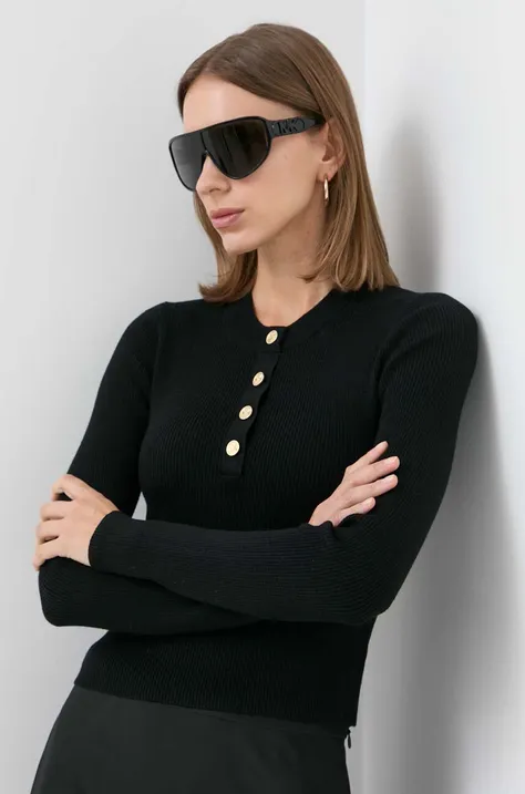 Вовняний светр MICHAEL Michael Kors жіночий колір чорний легкий