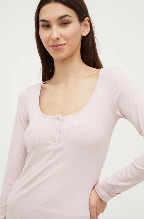 Homewear majica dugih rukava Guess boja: ružičasta