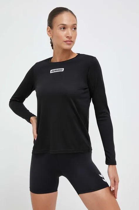 Tréningové tričko s dlhým rukávom Hummel Tola čierna farba