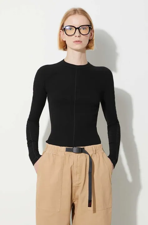 Βαμβακερή μπλούζα με μακριά μανίκια Y-3 χρώμα: μαύρο