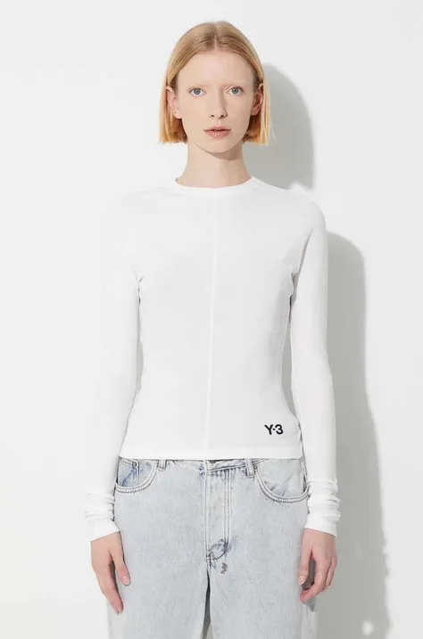 Bavlněné tričko s dlouhým rukávem Y-3 bílá barva