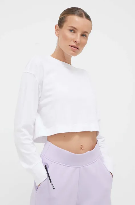 Tričko s dlhým rukávom Calvin Klein Performance dámsky, biela farba