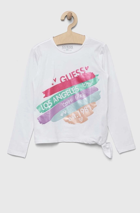 Guess longsleeve dziecięcy kolor biały