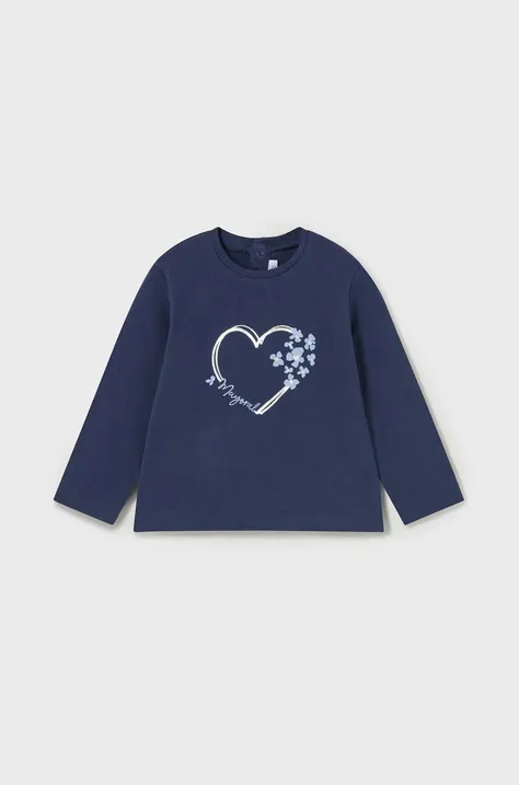 Majica z dolgimi rokavi za dojenčka Mayoral mornarsko modra barva