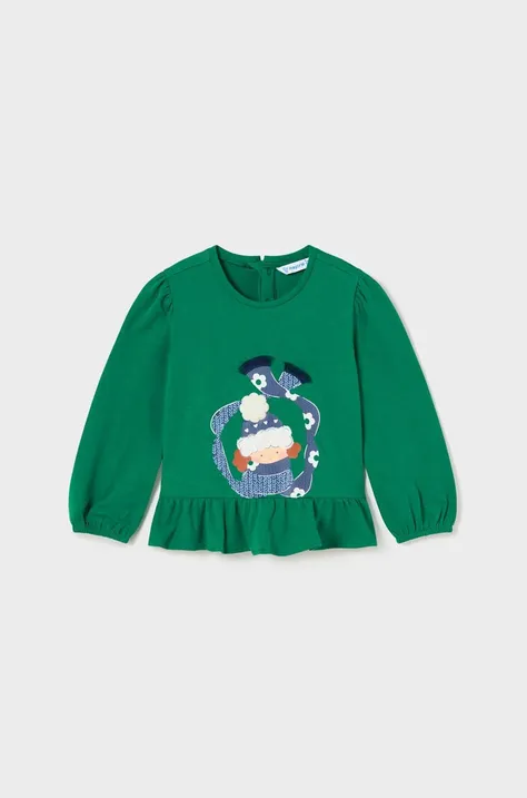 Majica z dolgimi rokavi za dojenčka Mayoral zelena barva